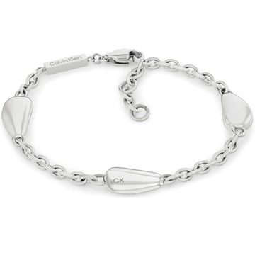 Γυναικείο βραχιόλι Calvin Klein 35000603 ατσάλινο ασημί με ενσωματωμένα στοιχεία σε σχήμα δάκρυ.